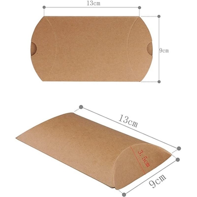 Small Kraft Paper Box , Pillow Candy Box For Wedding Favor Decoration